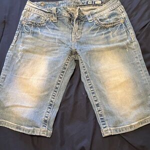 Miss Me Light Blue Denim Shorts